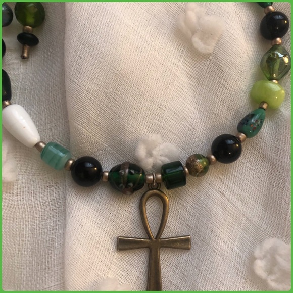 Genuine Obsidian Ankh Choker - Picture 5 of 12